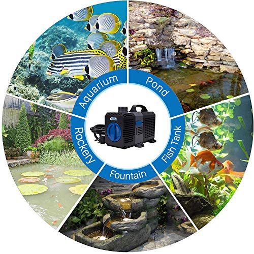 1375GPH Adjustable Flow Submersible Frequency Water Pump Aquarium Fish Pond Hydroponics