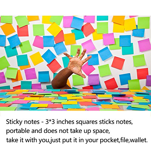 Early Buy 6 Bright Color Self-Stick Notes Sticky Notes 12 Pads/Pack 100 Sheets/Pad Sticky Notes 3 X 3 Inches Box Packing - Quality Improved