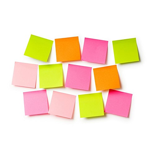 Early Buy 6 Bright Color Self-Stick Notes Sticky Notes 12 Pads/Pack 100 Sheets/Pad Sticky Notes 3 X 3 Inches Box Packing - Quality Improved