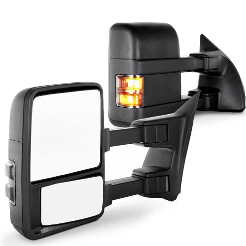 SCITOO Tow Mirrors Compatible with 2003-2007 for Ford for F250 for F350 for F450 for F550 Towing Mirrors with Manual Control Turn Signal Light Left Right Side