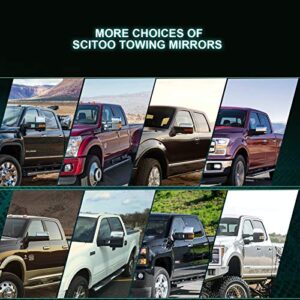 SCITOO Tow Mirrors Compatible with 2003-2007 for Ford for F250 for F350 for F450 for F550 Towing Mirrors with Manual Control Turn Signal Light Left Right Side