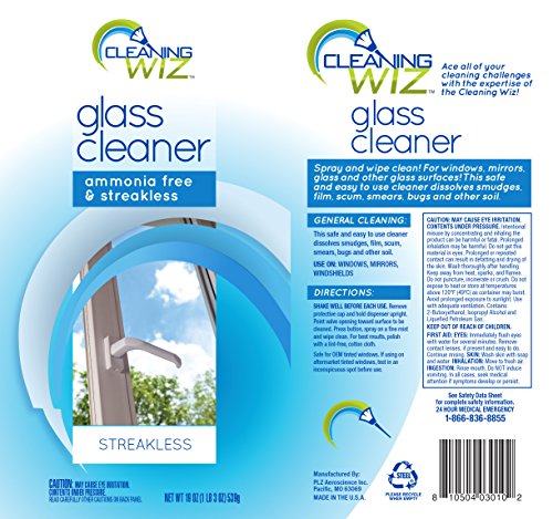 Cleaning Wiz Glass Cleaner, 19 Fluid Ounce (Pack of 4)