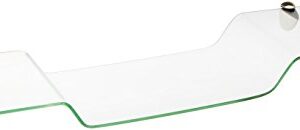 Spancraft Glass Eagle Bent Glass Shelf, Brushed Steel Bracket, 8 x 32