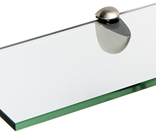 Spancraft Glass Peacock Glass Shelf, Brushed Steel, 4.75 x 21