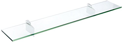 Spancraft Glass Raven Glass Shelf, Chrome, 4.75 x 24