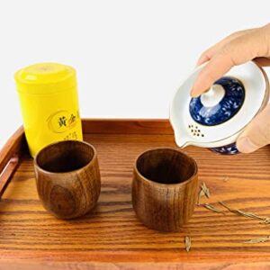 JapanBargain , Wooden Tea Cup Water Coffee Mug Japanese Zen Style Teacup 4 ounce 120ml, Pack of 2