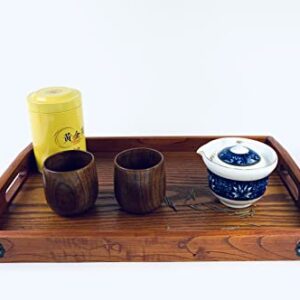 JapanBargain , Wooden Tea Cup Water Coffee Mug Japanese Zen Style Teacup 4 ounce 120ml, Pack of 2