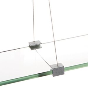Spancraft Glass Crane Glass Shelf, Brushed Steel, 12 x 24
