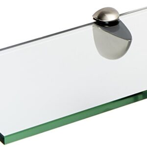 Spancraft 1tier Glass Peacock Glass Shelf, Brushed Steel, 8 x 30