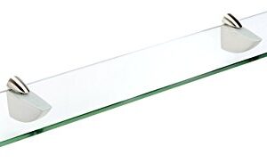 Spancraft Glass Oriole Glass Shelf, Brushed Steel, 8 x 30