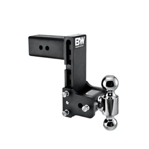 b&w trailer hitches tow & stow adjustable trailer hitch ball mount - fits 3" receiver, dual ball (2" x 2-5/16"), 7.5" drop, 21,000 gtw - ts30040b