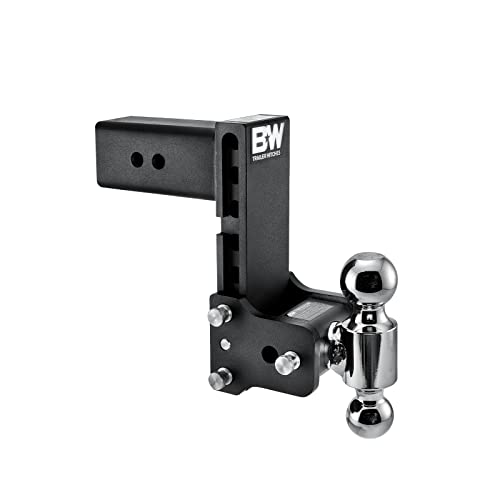 B&W Trailer Hitches Tow & Stow Adjustable Trailer Hitch Ball Mount - Fits 3" Receiver, Dual Ball (2" x 2-5/16"), 7.5" Drop, 21,000 GTW - TS30040B