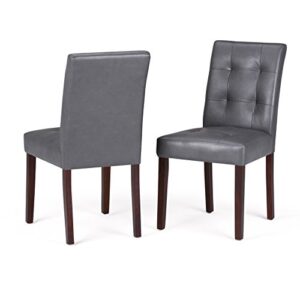 simplihome andover 19 inch contemporary parson dining chair (set of 2) in stone grey vegan faux leather, for the dining room