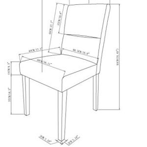 SIMPLIHOME Ashford 18 Inch Contemporary Parson Dining Chair (Set of 2) in Stone Grey Vegan Faux Leather, For the Dining Room