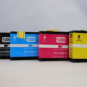 TSP Saver Replcaement PGI-1200 Black Cyan Magenta Yellow XL High Yield Ink Cartridge for Canon Maxify MB2020 MB2120 MB2320 MB2720 4 Pack (PGI1200-4PK)