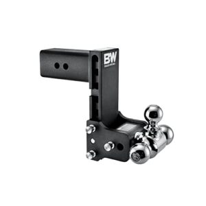 b&w trailer hitches tow & stow adjustable trailer hitch ball mount - fits 3" receiver, tri-ball (1-7/8" x 2" x 2-5/16"), 7.5" drop, 21,000 gtw - ts30049b