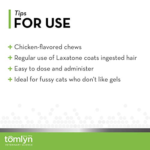 Tomlyn Laxatone Chicken-Flavor Hairball Remedy Chews for Cats and Kittens, 2-Pack