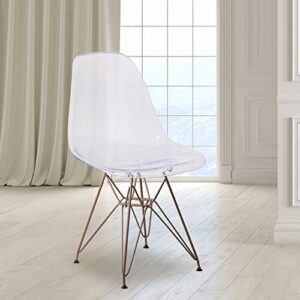 Flash Furniture Elon Series Ghost Chair with Gold Metal Base