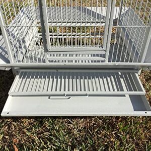 4 Size, Castle PlayTop Parrot Cage for Large Macaws Cockatoos African Grey Amazon (40" x 30" x 72"H White Vein)