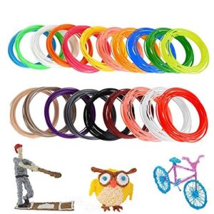 3D Pen Filament Refills(20 Colors,10 Feet Each) Total 200 Feet,PLA Filament 1.75mm,PLA 3D Printing Pen Filament 3D Pen For Kids,No Stuck, Non-toxic and Odorless,Not Fit for 3Doodler Pen