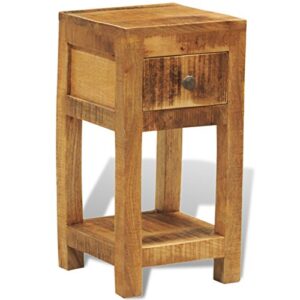 festnight solid wood display side end table nightstand with 1 drawer