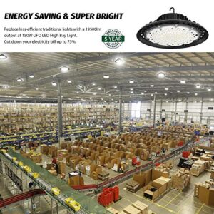 ANTLUX UFO LED High Bay Light, 200W (800W HID/HPS Replacement), 24000LM, 5000K, IP65 Waterproof, US Plug, LED Warehouse Lights, Industrial Workshop High Bay LED Lighting Fixtures