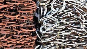 vintage used horseshoes- lot of 2 - the heritage forge nails removed