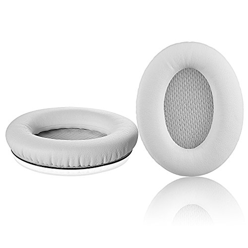 QC15 Replacement Ear Pads Kit, JARMOR Ear Cushion for Bose QuietComfort 2, Quiet Comfort 15, QC 25, QuietComfort 35, Ae2, Ae2i, Ae2w, Sound True, Sound Link (Around-Ear Only) Headphones (White)