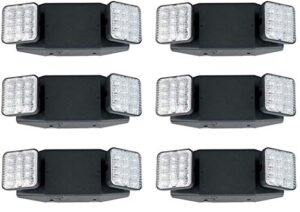 ciata led emergency lights for business, for home power failure - ultra-bright led emergency lights with battery backup, fire emergency lights, made from engineering-grade thermoplastic - 6 pack