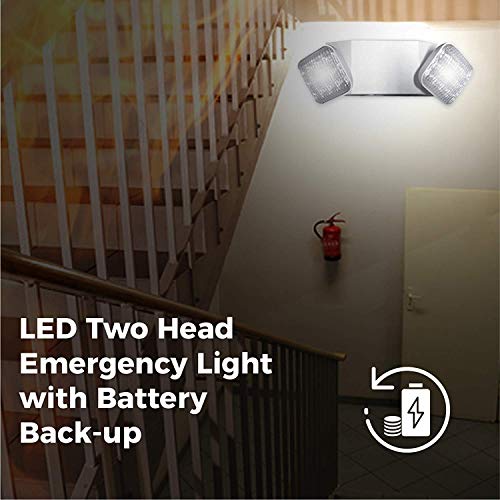 Ciata Led Emergency Lights for Business, for Home Power Failure - Ultra-bright Led Emergency Lights with Battery Backup, Fire Emergency Lights, Made from Engineering-grade Thermoplastic - 6 Pack