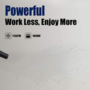 XPOWER A-5 Electric Air Duster for Dusting, Drying, Inflating, Blowing, Vacuuming, Car Detailing, Computer, Leaf Blowing, 100 CFM, 5 Nozzles + 2 Brushes, High Performance Motor, Eco-Friendly