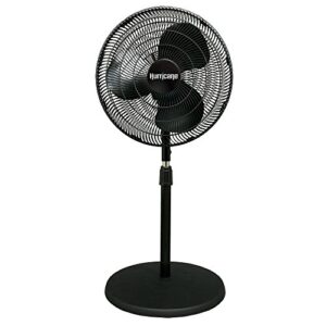 hurricane stand fan - 16 inch | classic series | pedestal fan with 90 degree oscillation, 3 speed settings, adjustable height 41 inches to 55 inches - etl listed, black (736542)