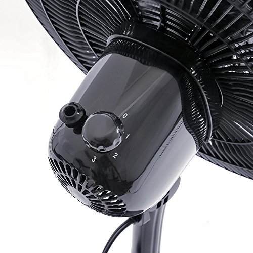 Hurricane Stand Fan - 16 Inch | Classic Series | Pedestal Fan with 90 Degree Oscillation, 3 Speed Settings, Adjustable Height 41 Inches to 55 Inches - ETL Listed, Black (736542)