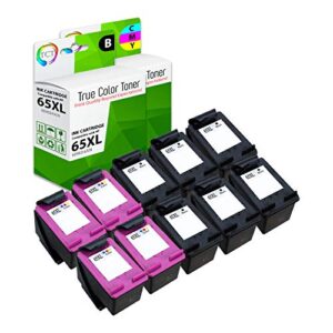 tct compatible ink cartridge replacement for hp 65xl 65 xl works with hp deskjet 3720 3721 3730 printers (6 black n9k04an, 4 tri-color n9k03an) - 10 pack