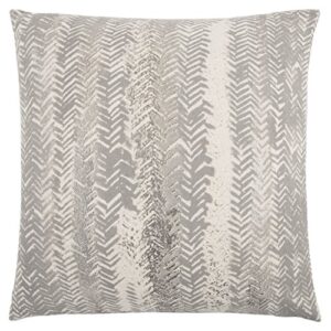rizzy home t13191 decorative pillow, 20"x20", gray/ivory