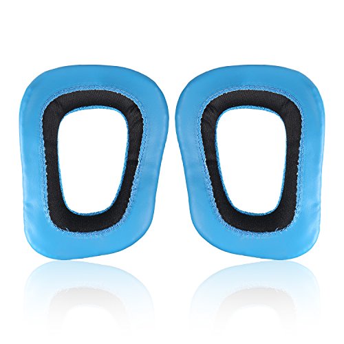 JARMOR Replacement Memory Foam Ear Cushion Pads Cover for Logitech G35 G930 G430 F450 Headphone ONLY (Blue)