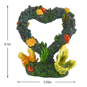 Siger Aquarium Ornaments Resin Big Heart Aquarium Supplies for Theme Decorations Fish Tank Aquatic Plants Accessories