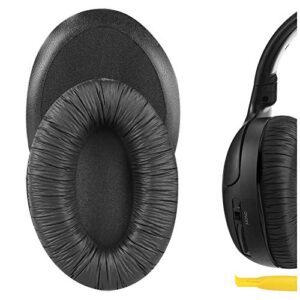 geekria quickfit leatherette replacement ear pads for sennheiser hdr120 rs120 rs110 rs115 hdr110 hdr115 rs100 headphones earpads, headset ear cushion repair parts (black)
