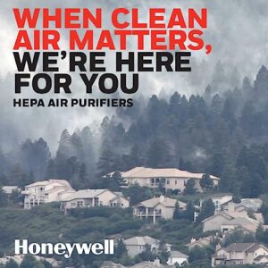 Honeywell HEPA Tower Air Purifier, Airborne Allergen Reducer for Medium/Large Rooms (200 sq ft), Black - Wildfire/Smoke, Pollen, Pet Dander, and Dust Air Purifier, HPA030