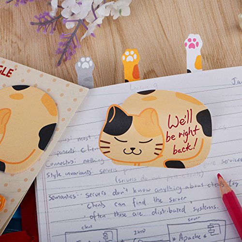 Eagle Cute Cartoon Animal Sticky Notes, Page Markers, Flags, Pack of 2 (Cat)