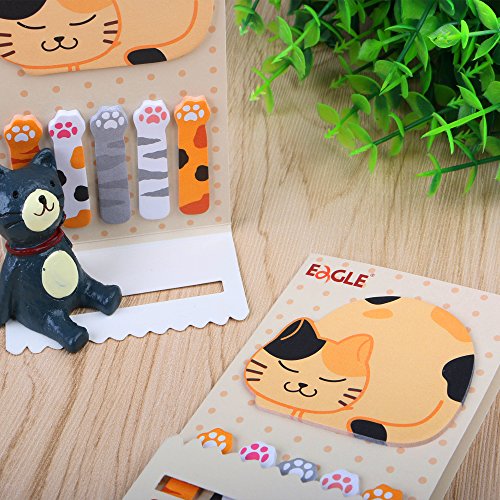 Eagle Cute Cartoon Animal Sticky Notes, Page Markers, Flags, Pack of 2 (Cat)