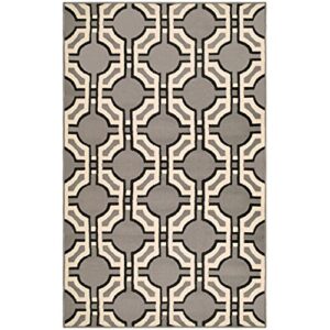 modern geometric ultra-soft indoor area rug or runner, with jute backing, anti-static, for entryway, living room, kitchen, bedroom, 8' x 10', gray