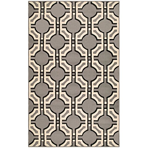 Modern Geometric Ultra-Soft Indoor Area Rug or Runner, with Jute Backing, Anti-Static, for Entryway, Living Room, Kitchen, Bedroom, 8' x 10', Gray