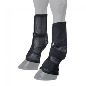 horse set of 2 contoured black pvc mesh summer leg protection flyboot 73502bk