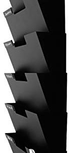 Black Wall Mount Hanging File Holder Organizer 6 Pack | Durable Steel Rack, Solid, Sturdy & Wide | for Letters, Files, Magazines & More | Organize The Desktop, Declutter Your Office - Nozzco