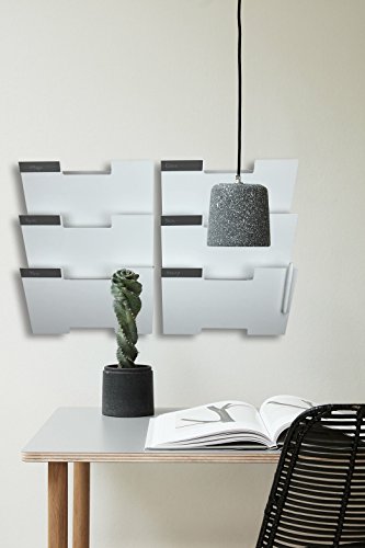 Black Wall Mount Hanging File Holder Organizer 6 Pack | Durable Steel Rack, Solid, Sturdy & Wide | for Letters, Files, Magazines & More | Organize The Desktop, Declutter Your Office - Nozzco