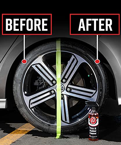 Adam's Polishes Tire & Rubber Cleaner (16 oz) - Removes Discoloration From Tires Quickly - Works Great on Tires, Rubber & Plastic Trim, and Rubber Floor Mats