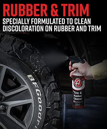 Adam's Polishes Tire & Rubber Cleaner (16 oz) - Removes Discoloration From Tires Quickly - Works Great on Tires, Rubber & Plastic Trim, and Rubber Floor Mats