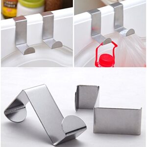 Ogrmar 10PCS Stainless Steel Z Shape Reversible Utility Over Door Back Bathroom Kitchen Organizer Rack Hanger Hook for Clothes Towels Scarves Keys Hats (Silver)