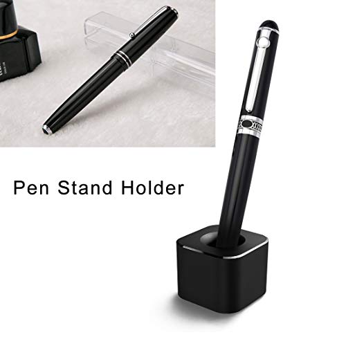 Coideal Metal Pen Stand Holder, Black Mini Aluminum Pen Base Single Hole for Toothbrush Brush, Students and Office